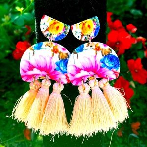 Floral Tassel Earrings